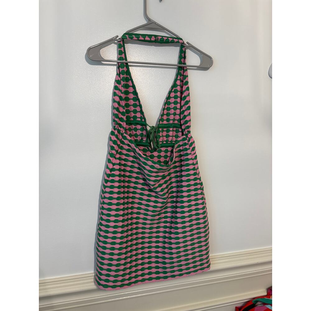 Zara green and pink halter dress women's large - Picture 3 of 4